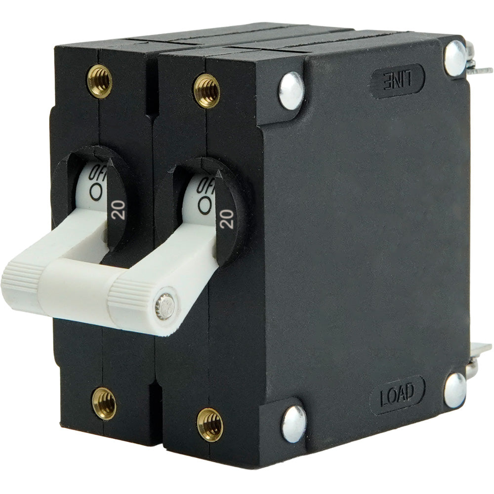 Egis A Series White Toggle Panel Mount Circuit Breaker Dual Pole 20A 320220